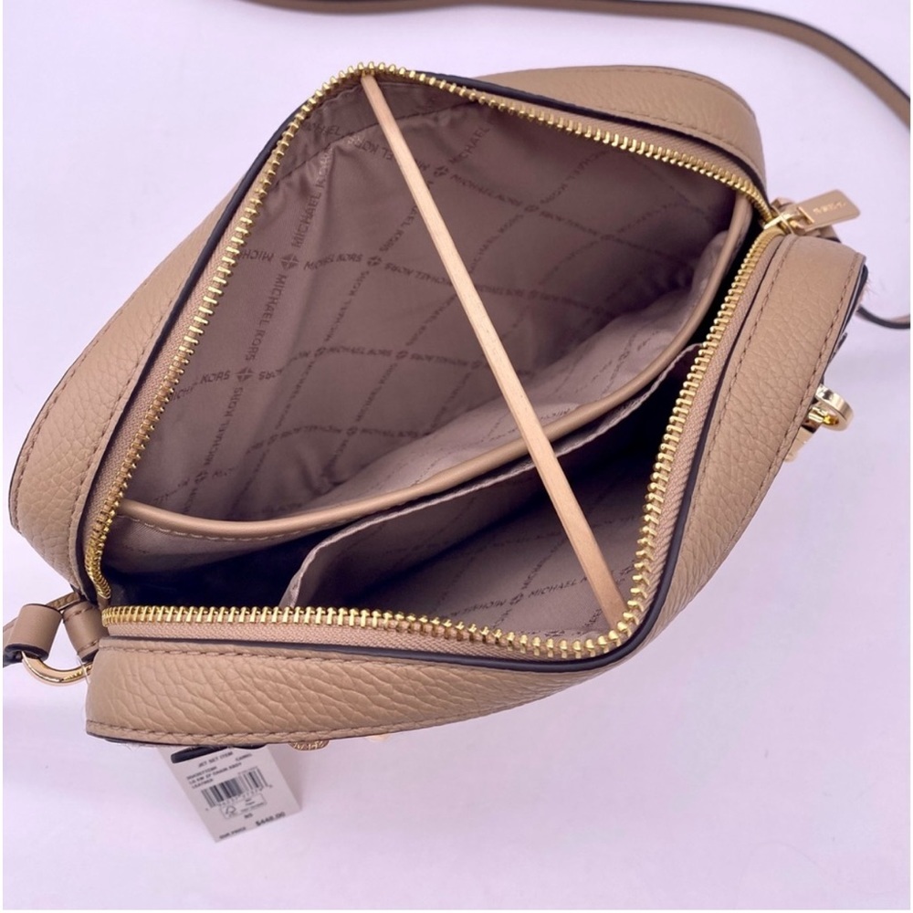 Michael Kors Large EW Zip Chain Crossbody Bag Camel color with real calf hair - Picture 3 of 11